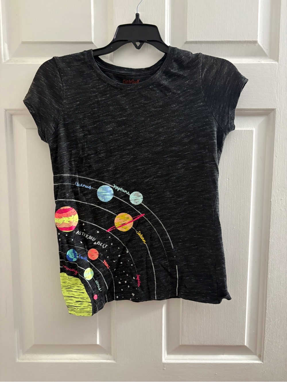Cat & Jack Black Short Sleeve Space Graphic Tee